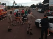 Motociclista fica ferido em colisão com carro na cidade de Costa Rica