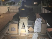 PRF apreende 250 mil maços de cigarros e 150kg de agrotóxicos em Coxim