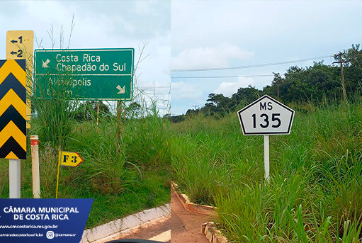 Câmara de Vereadores de Costa Rica solicita manutenção urgente das rodovias para garantir segurança no trânsito