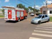 Colisão de veículos em rotatória da cidade de Chapadão do Sul deixa uma mulher ferida