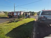 Duas motonetas se chocam em Chapadão do Sul e três são conduzidos para o hospital