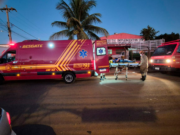 Mulher fica ferida em acidente com motocicleta no Polo Empresarial de Chapadão do Sul