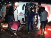 Acidente com ambulância de Chapadão do Sul na BR 163 todos saíram ileso
