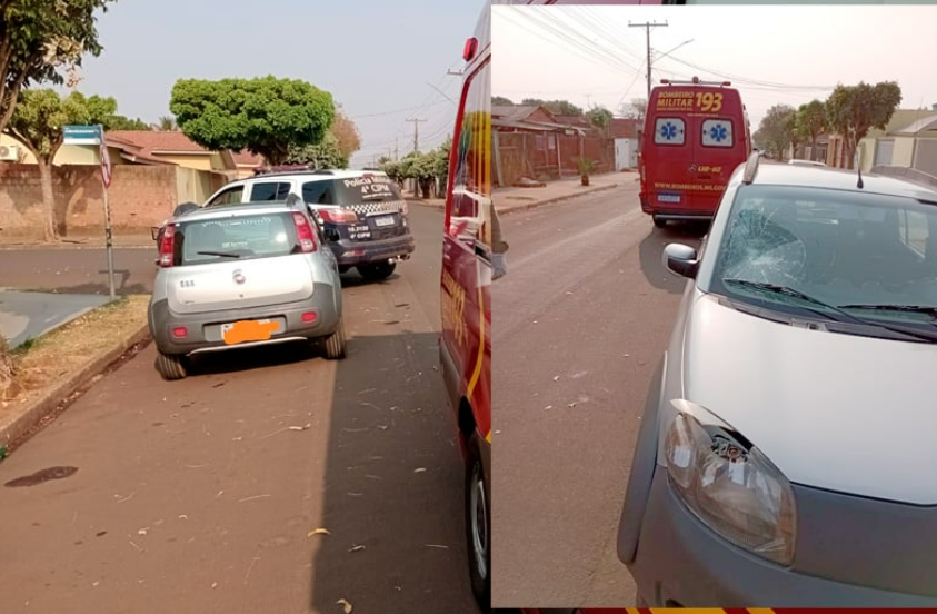 Adolescente sofre vários ferimentos em acidente de bicicleta com carro em Chapadão do Sul