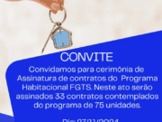 Em Costa Rica 33 famílias assinam contrato da Casa Própria com o Programa Crédito Associativo – FGTS nesta quarta-feira (27)