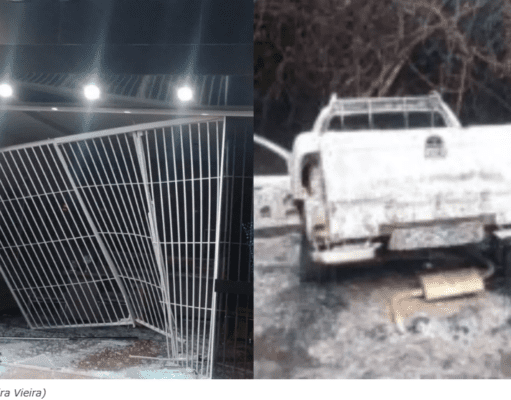 Trio arromba portão com pick-up, invade e furta joalheria em Aparecida do Taboado