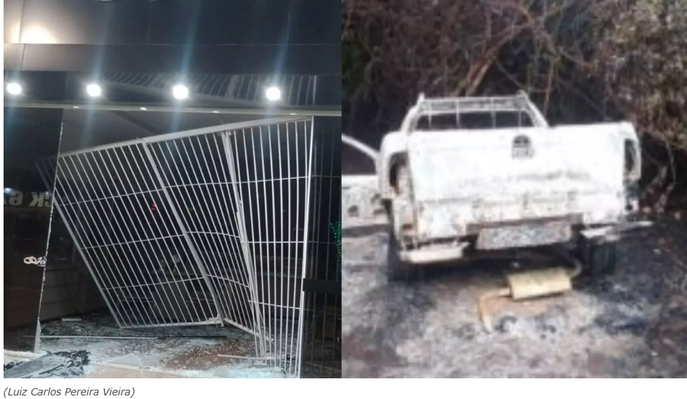 Trio arromba portão com pick-up, invade e furta joalheria em Aparecida do Taboado