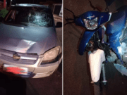 PM encontrou latinhas de bebidas alcoólicas com jovem que colidiu em veículo estacionado em Chapadão do Sul