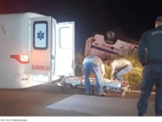 Ambulância capota durante tentativa de ultrapassagem na MS-395