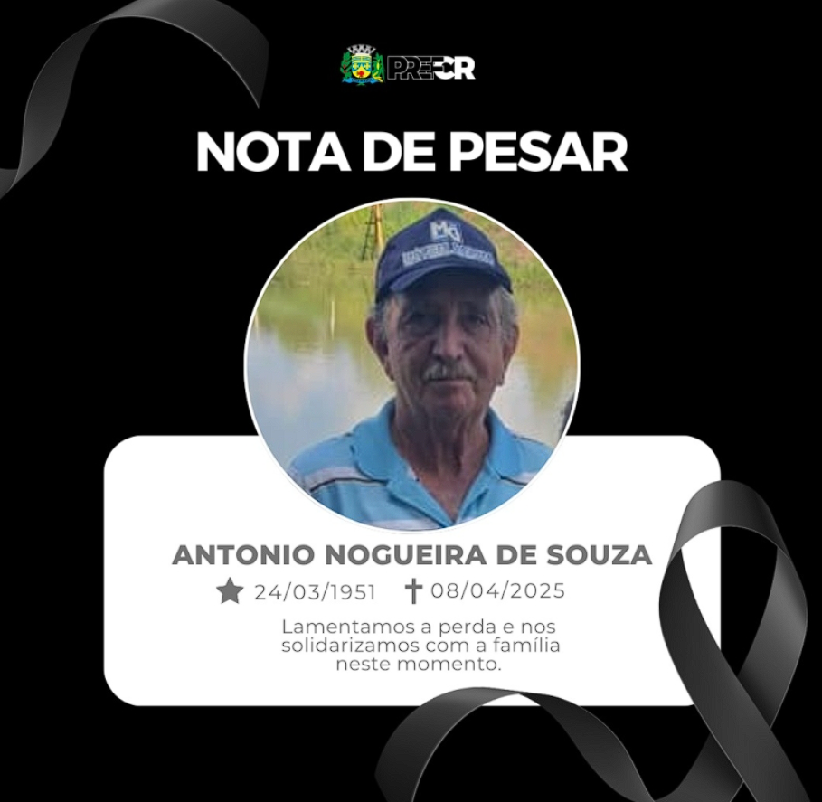 Nota de Pesar pelo falecimento do ex-servidor público Antônio Nogueira de Souza