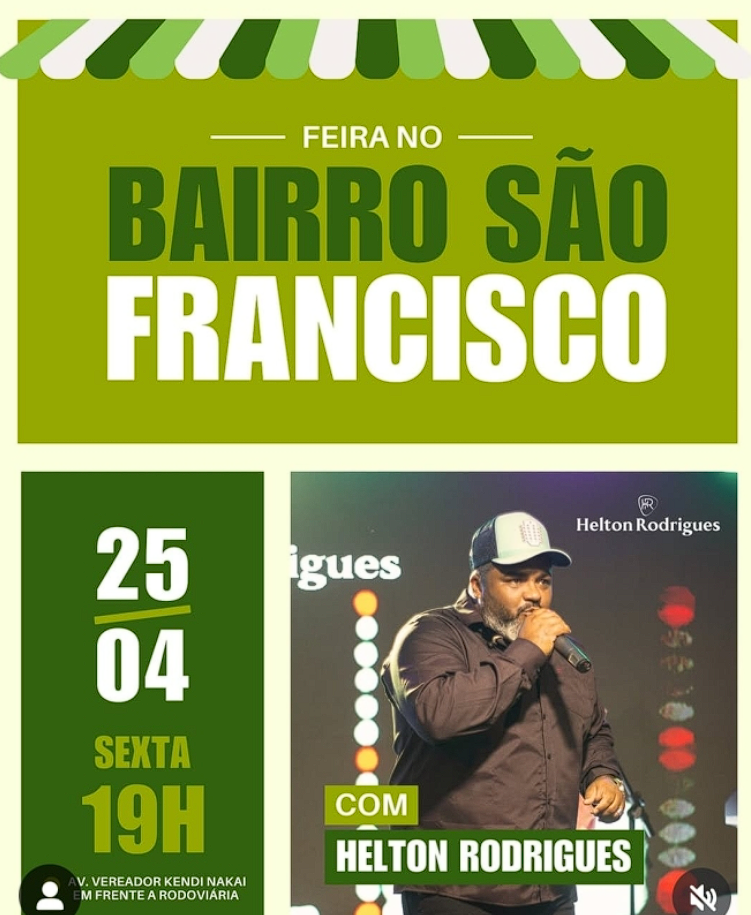 1ª Feira no Bairro São Francisco acontece sexta-feira no estacionamento da rodoviária em Costa Rica