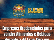Empresas Credenciadas para vender Alimentos e Bebidas durante a 4ª Expo Rica em Costa Rica