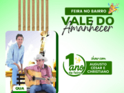 Celebração do 1º Aniversário da Feira no Bairro Vale do Amanhecer em Costa Rica acontece na quarta-feira (7)