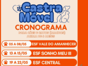 Cronograma de atendimentos do Castramóvel para o mês de maio