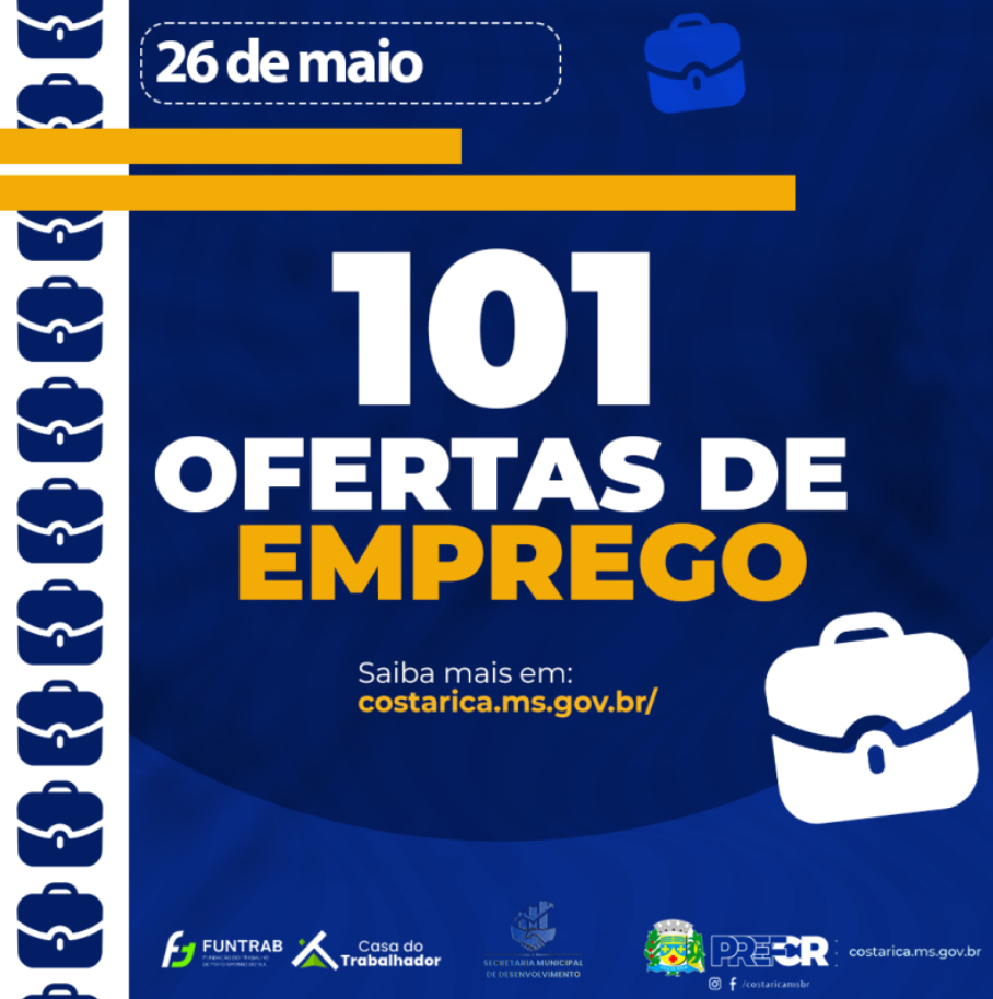 Casa do Trabalhador de Costa Rica abre a semana com 101 vagas de emprego