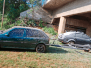 Pescadores são surpreendidos com carros pintados de branco na ponte do Rio Sucuriú
