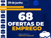 Casa do Trabalhador de Costa Rica disponibiliza 68 oportunidades de emprego