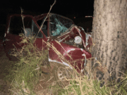 Casal de idosos de Camapuã fica ferido após carro bater em árvore na BR-060