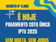 Último dia para pagar à vista o IPTU 2025 com desconto de 20% em Costa Rica