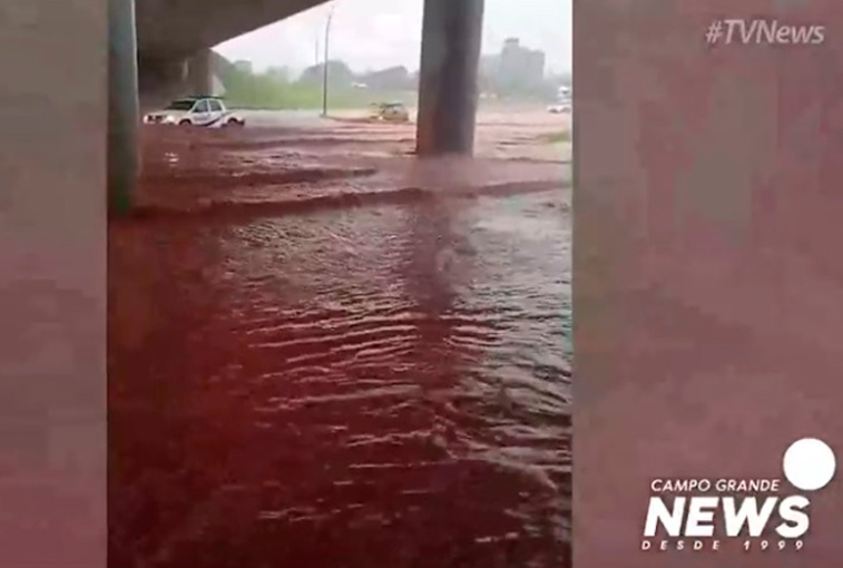 Ventos atingem 78 km/h, destelham casas, derrubam energia e água inunda avenidas de Campo Grande