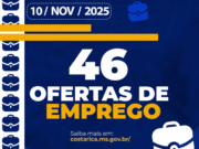 Casa do Trabalhador de Costa Rica inicia semana com 46 oportunidades de Emprego