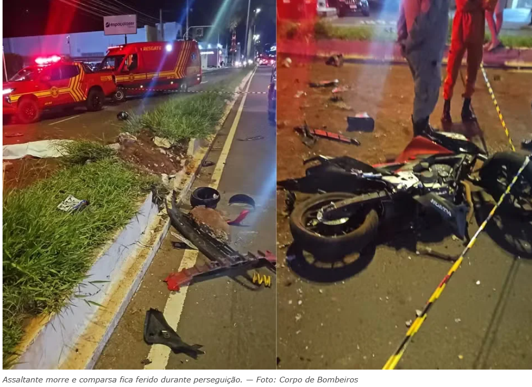 Vítima persegue assaltantes, perde controle do carro e mata ladrão em MS