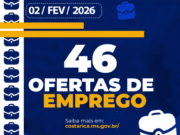 Casa do Trabalhador de Costa Rica disponibiliza 46 oportunidades de Emprego