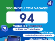 Casa do Trabalhador de Costa Rica abre a semana com 94 vagas de Emprego