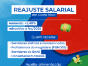 Prefeitura de Costa Rica concede reajuste salarial de 5,40% e auxílio-alimentação a servidores