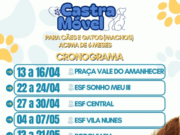 Saúde divulga Cronograma de Atendimentos do Castramóvel para abril e maio em Costa Rica