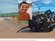 Motorista de carro invade pista contrária e morre em colisão frontal com caminhão na BR-060