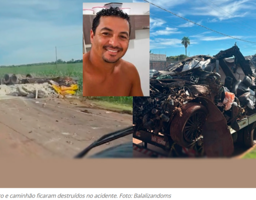 Motorista de carro invade pista contrária e morre em colisão frontal com caminhão na BR-060