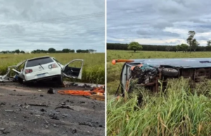 Identificadas as vítimas fatais de acidente entre ônibus e Golf na BR-060 em Camapuã