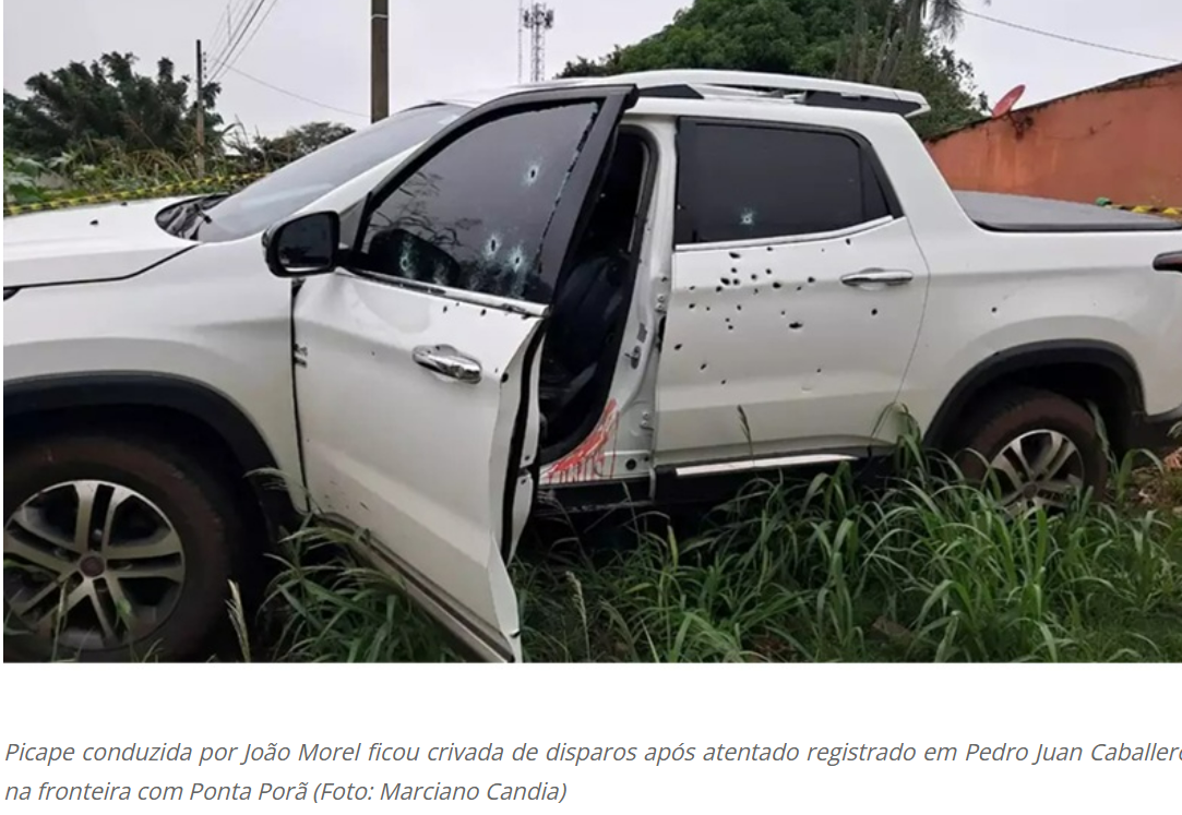 Brasileiro usando carro com placas de Chapadão do Sul é morto a tiros na fronteira com o Paraguai