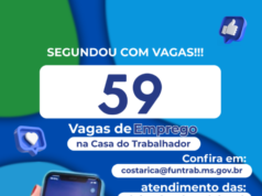 Casa do Trabalhador de Costa Rica inicia semana com 59 oportunidades de Emprego