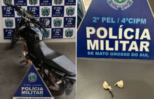 Adolescente de 15 anos é apreendido com moto furtada e porções de crack em Costa Rica