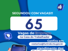 Casa do Trabalhador de Costa Rica abre a semana com 65 vagas de Emprego