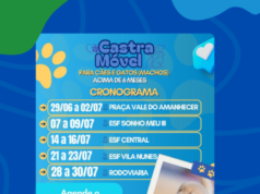 Cronograma de Atendimentos do Castramóvel no mês de julho em Costa Rica