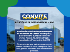 Audiência Pública dia 15 em Costa Rica discute Relatório de Gestão Fiscal do 1º Semestre de 2026