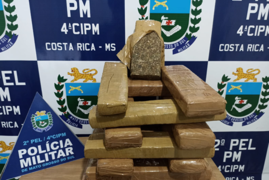 Mulher é presa com 15,2 kg de maconha durante fiscalização da PM em Costa Rica