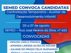 SEMED Costa Rica convoca candidatas para contratação temporária e atuação como Auxiliar de Desenvolvimento Infantil